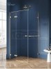 NEW TRENDY Kabina prysznicowa z uchwytem relingowym lewa AVEXA GOLD BRUSHED 90x100x200 EXK-3019
